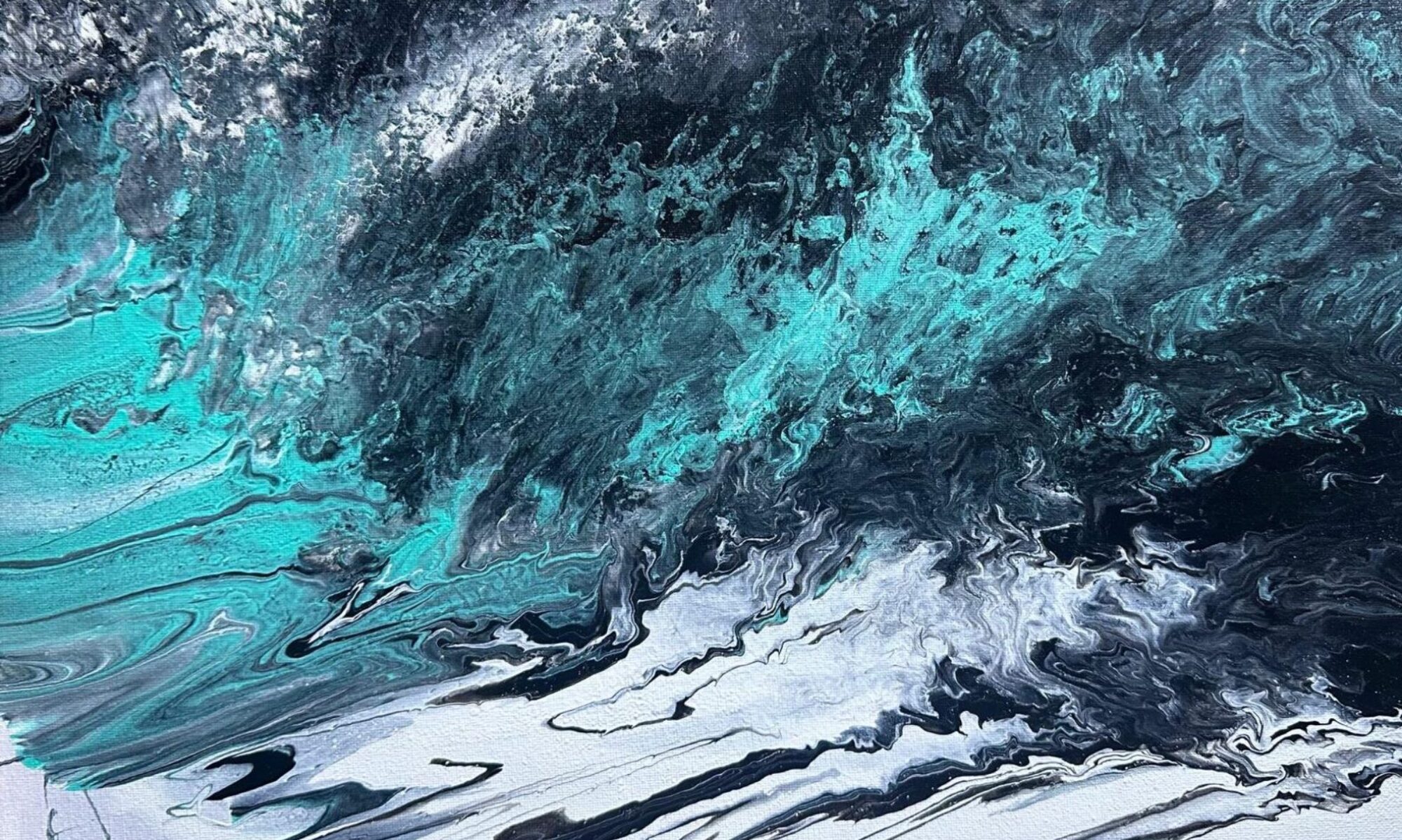 oceans, pittura astratta di Silvia Ingoglia - Le Tele di Ginger